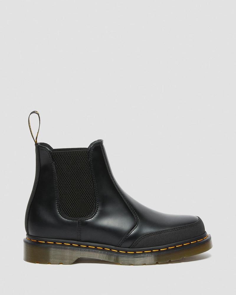 Black Men's Dr Martens 2976 Guard Panel Leather Ankle Boots | CA 420OKI